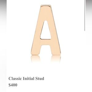 NWT “A” Initial Gold Stud